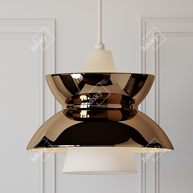 Doo-Wop Pendant Light: Vintage-inspired Elegance 3D model image 1