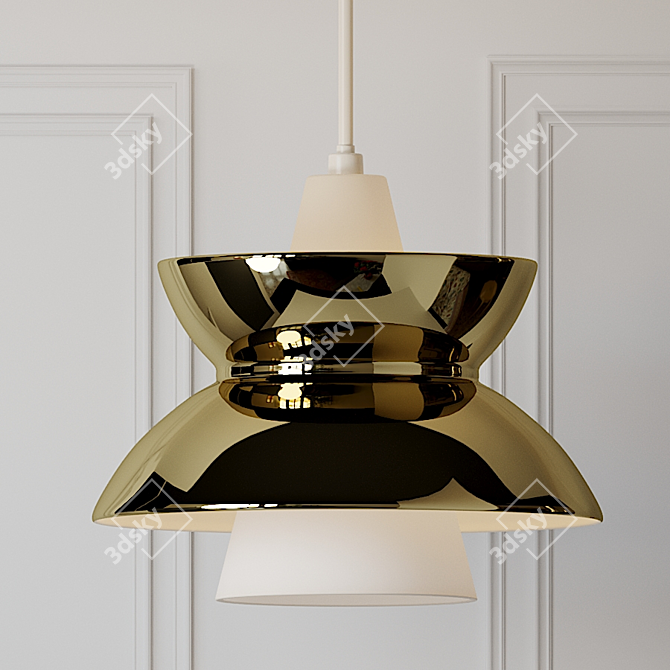 Doo-Wop Pendant Light: Vintage-inspired Elegance 3D model image 3