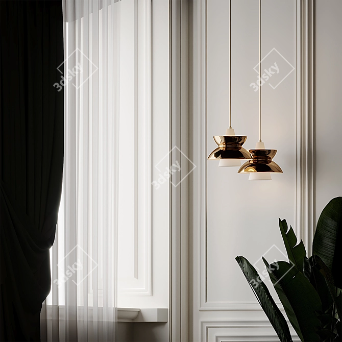 Doo-Wop Pendant Light: Vintage-inspired Elegance 3D model image 4
