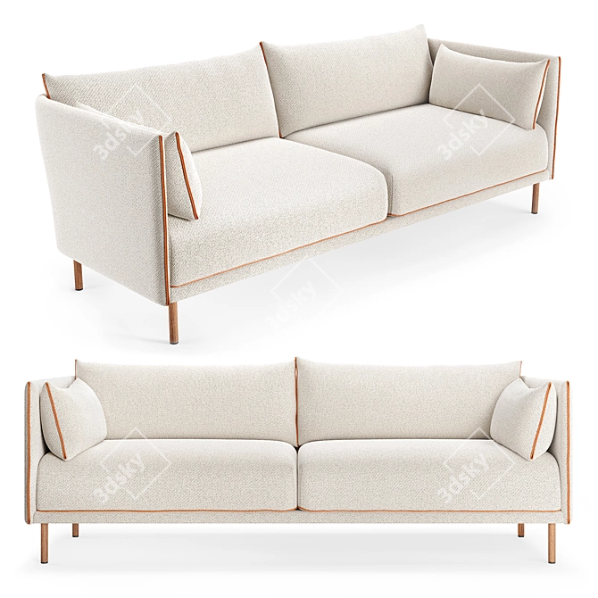 Hay Silhouette 3-Seater Sofa 3D model image 1