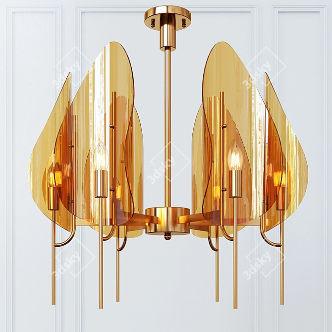 Amber Chandelier by Max Ingrand: Modern Elegance 3D model image 1