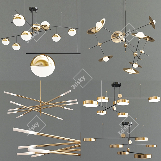 Luxury Chandelier Collection: Technum, Jenkins, Rousseau 3D model image 1