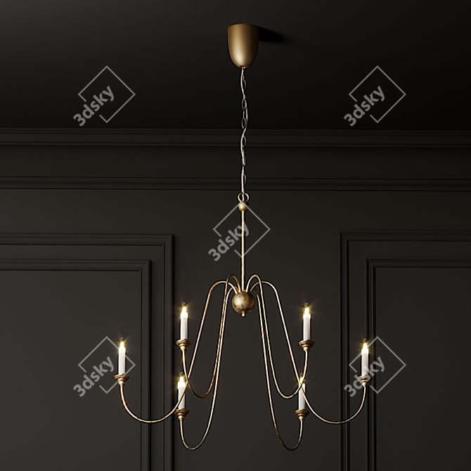 Elegant Florentine Chandelier 3D model image 2