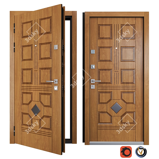 Bezha Metal Entrance Door: Your Frame 3D model image 1