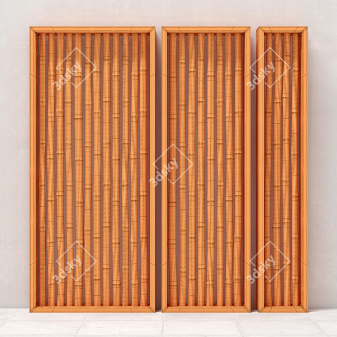 Natural Bamboo Branch Frame 3D model image 3