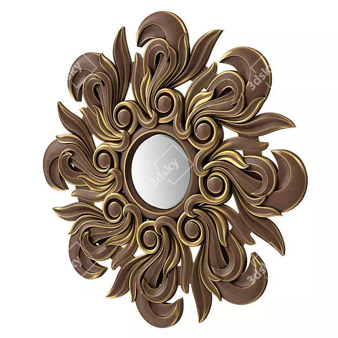 Elegant Round Mirror - 4883 3D model image 1