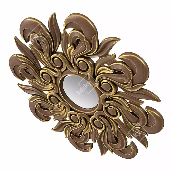 Elegant Round Mirror - 4883 3D model image 2