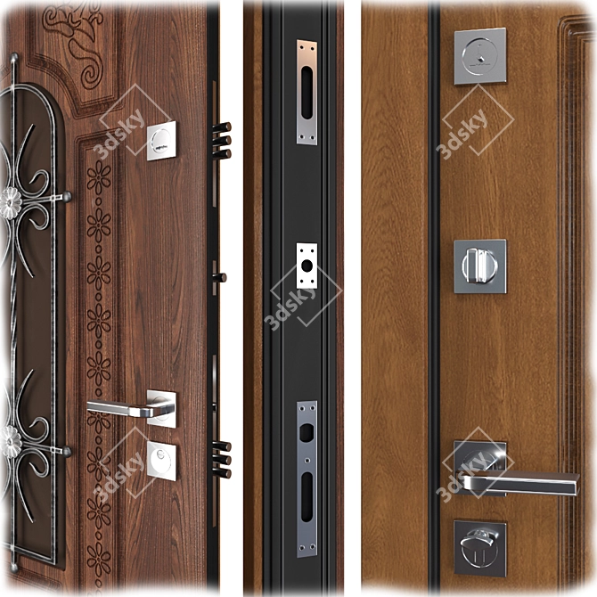 Vezha Entry Metal Door 3D model image 2