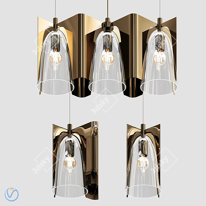  Acacia Wood Pendant Lamp 3D model image 1
