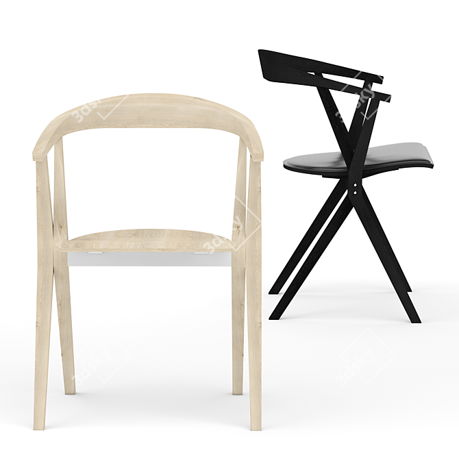 Barcelona Design Chair B & Aquario Table: Sleek and Stylish Furniture Duo 3D model image 2