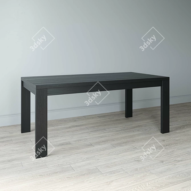 Rustic Oak Dining Table 3D model image 3