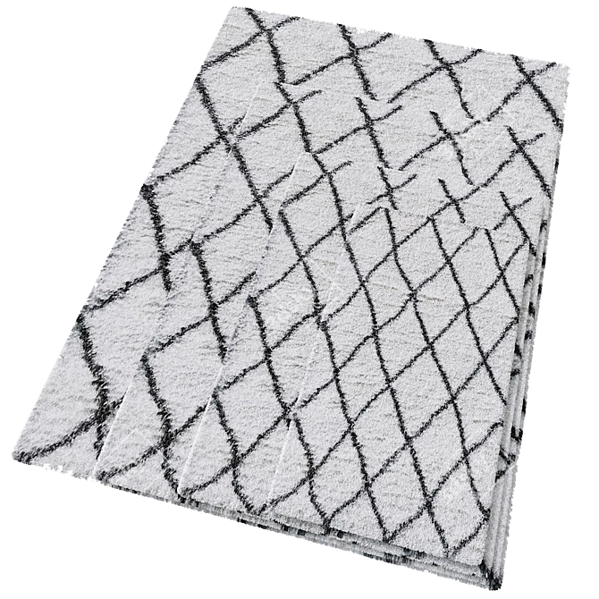 Luxury Quattro Bone Gray Rug 3D model image 2