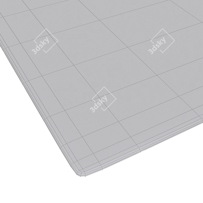 Luxury Quattro Bone Gray Rug 3D model image 3