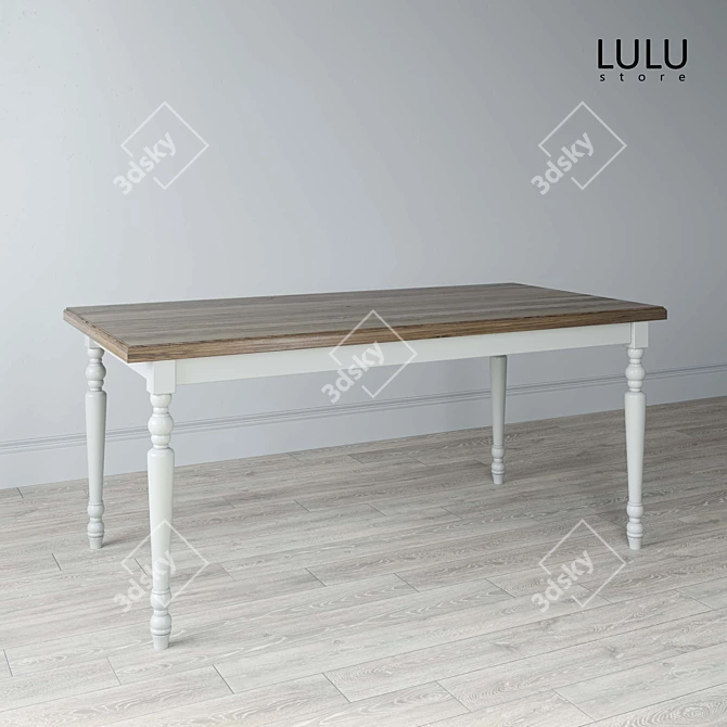 Elegant Oak Dining Table 3D model image 1