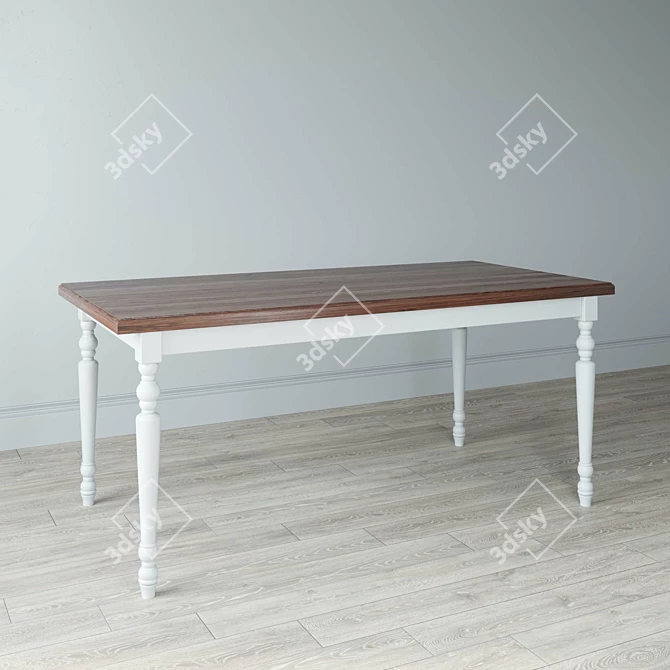 Elegant Oak Dining Table 3D model image 3