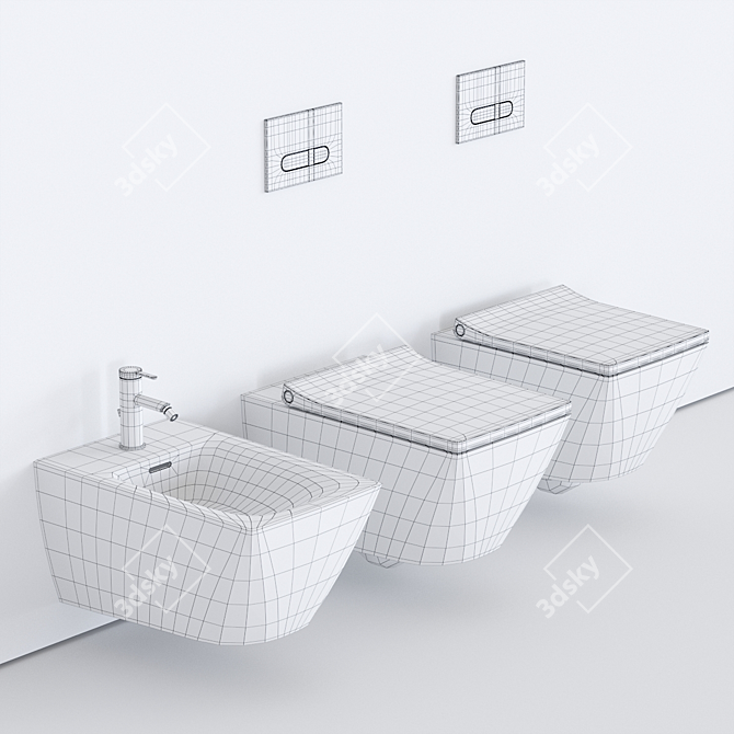 Duravit Viu Wall-Hung WC 3D model image 3
