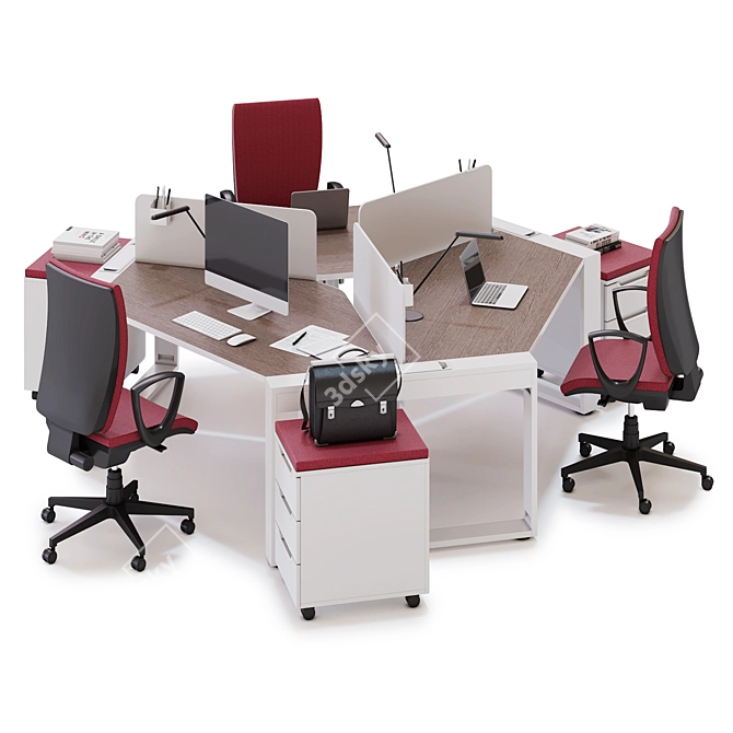 LAS LOGIC Office Workspace: Smart, Stylish, Efficient 3D model image 1