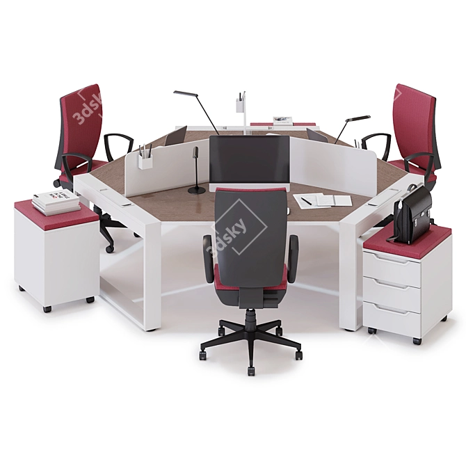 LAS LOGIC Office Workspace: Smart, Stylish, Efficient 3D model image 2
