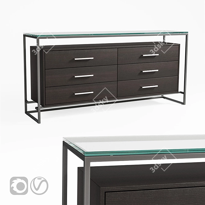 Elegant Eichholtz Durand Dresser Set 3D model image 1