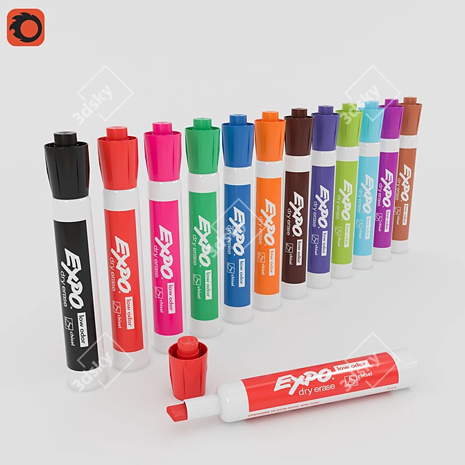 Vivid Color Expo Dry Erase Markers 3D model image 1
