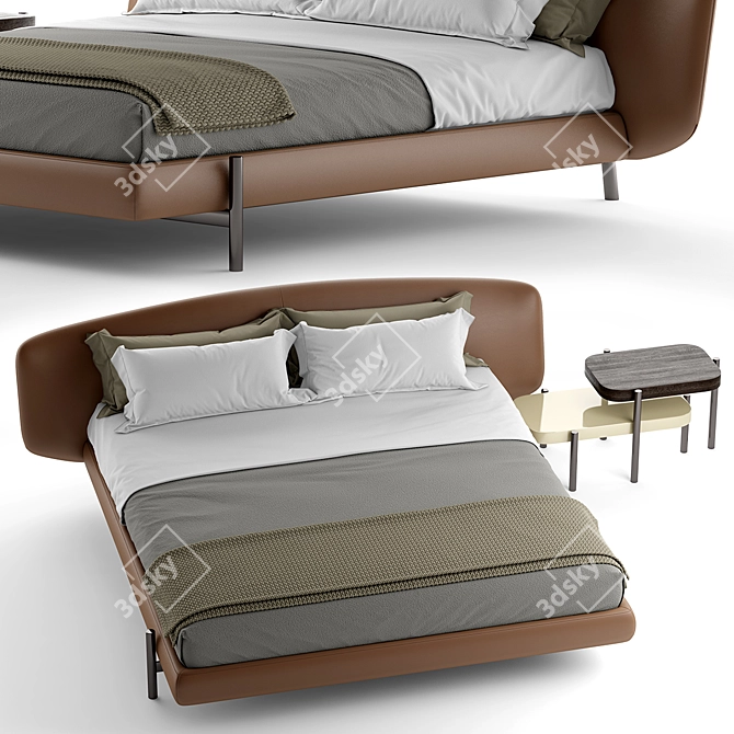 Elegant ERMIONE Bed 3D model image 2