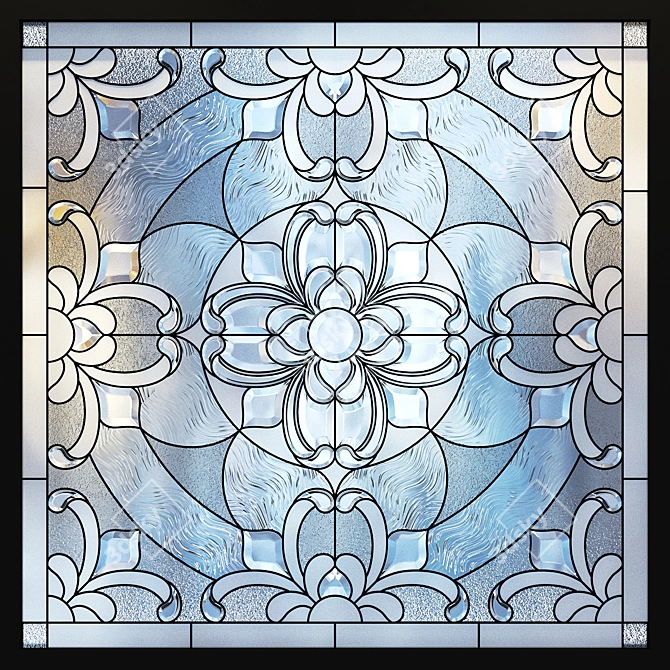 Vibrant Stained Glass Window 3D model image 1