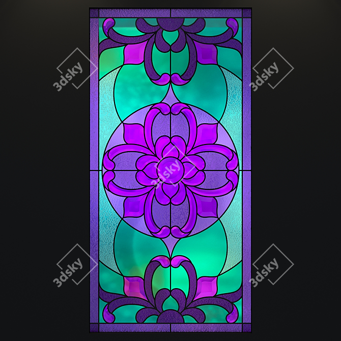 Radiant Splendor Stained Glass Window 3D model image 2