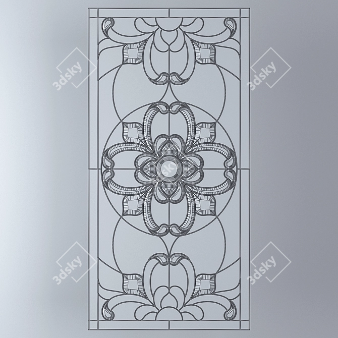 Radiant Splendor Stained Glass Window 3D model image 3