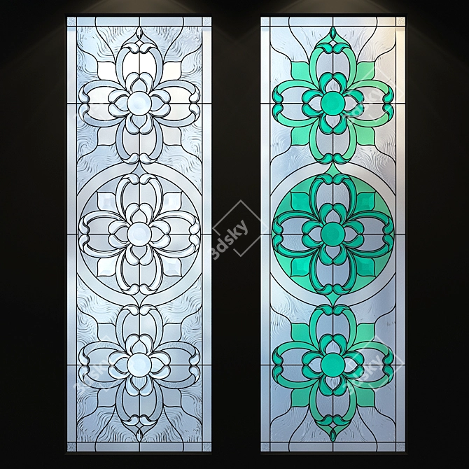 Vibrant Stained Glass Window 3D model image 1