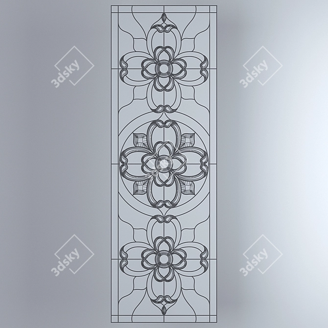 Vibrant Stained Glass Window 3D model image 2