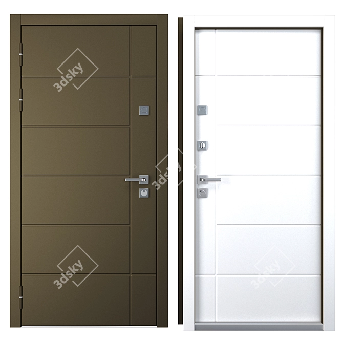 Title: Lino Metal Entrance Door: Your Ultimate Doorway Solution 3D model image 3
