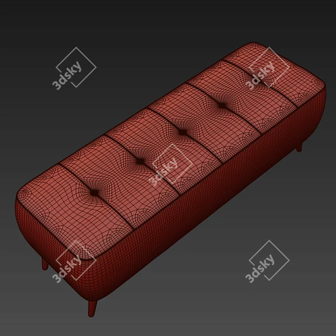 Stylish B-20 Light Brown Ottoman 3D model image 2