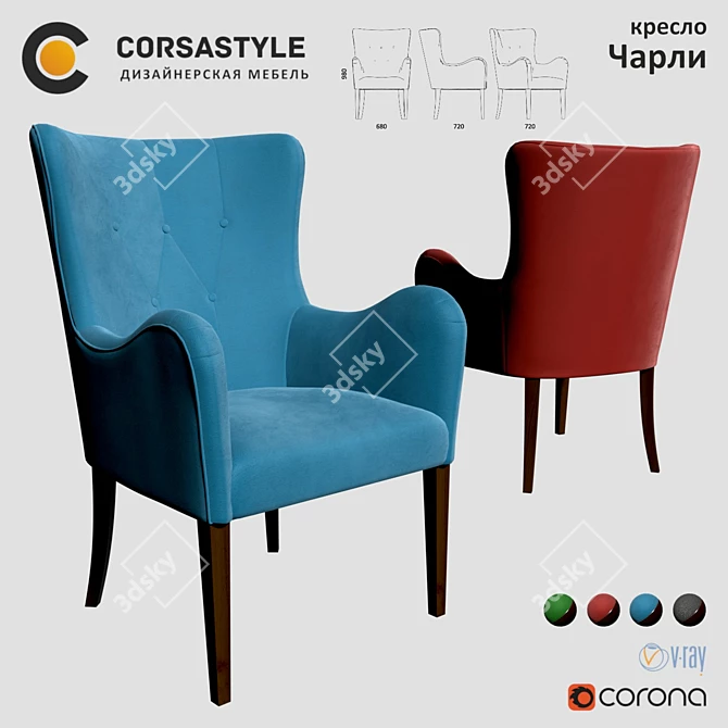 Comfy Charlie Accent Chair 3D model image 1