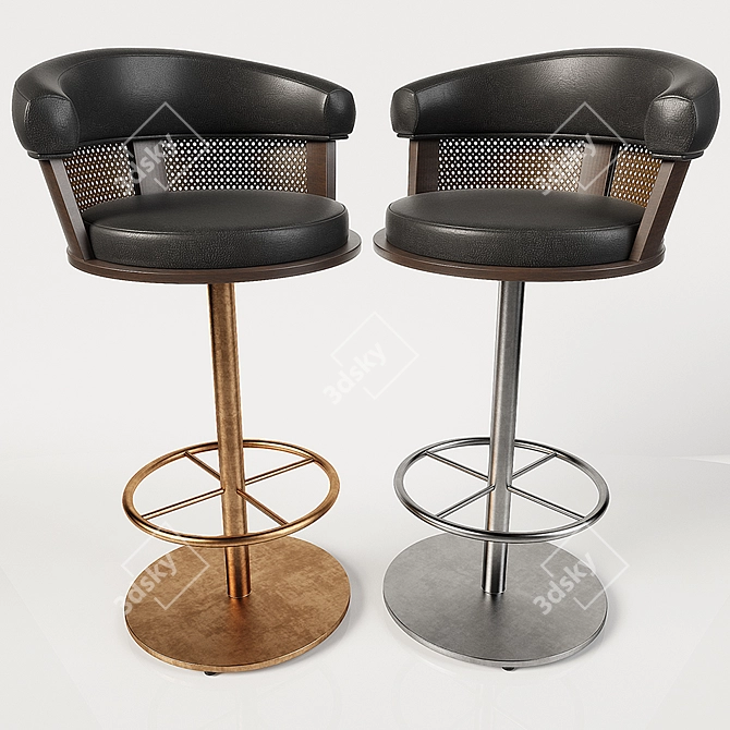 Industrial Swivel Bar Stool 3D model image 1