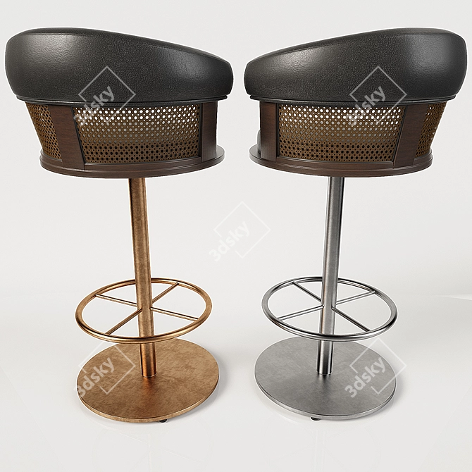 Industrial Swivel Bar Stool 3D model image 2