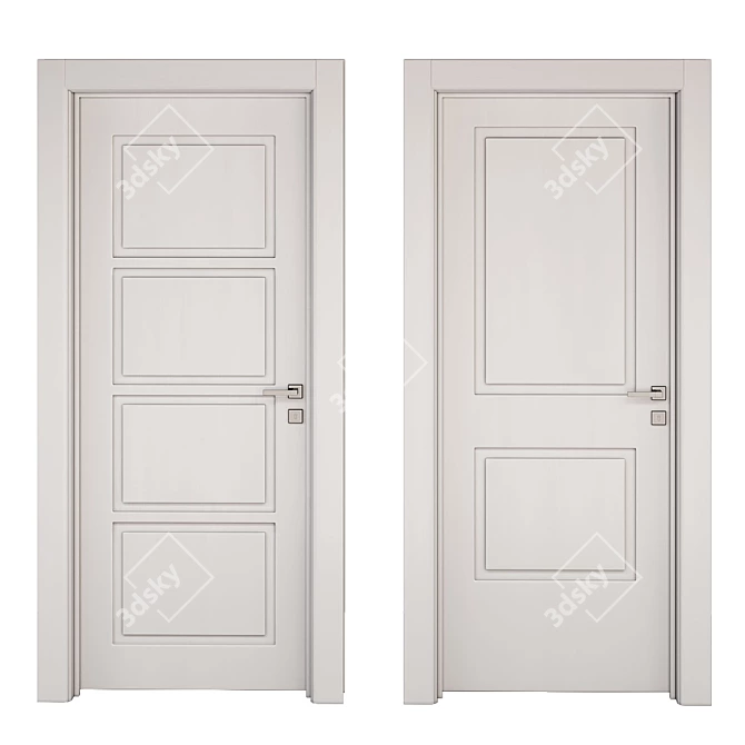 Stella Hinged Wooden Door 3D model image 2