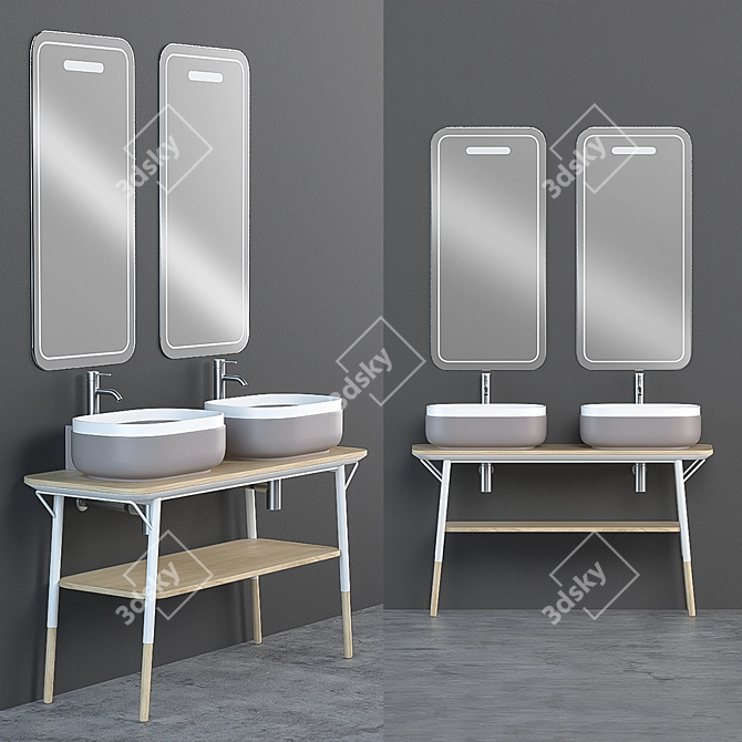 Modern Sink Furniture: Oblon Sabi 3D model image 1