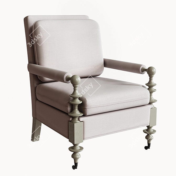 Elegant Spindle Chair: Marne 3D model image 1