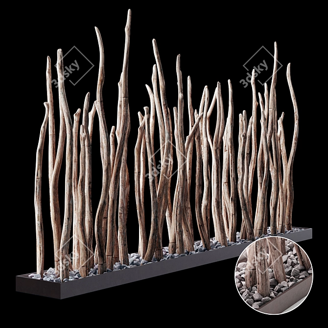 Sang Branch Gravel Decor: High-Quality 3D Textured 6-Texture Geometric Design 3D model image 1