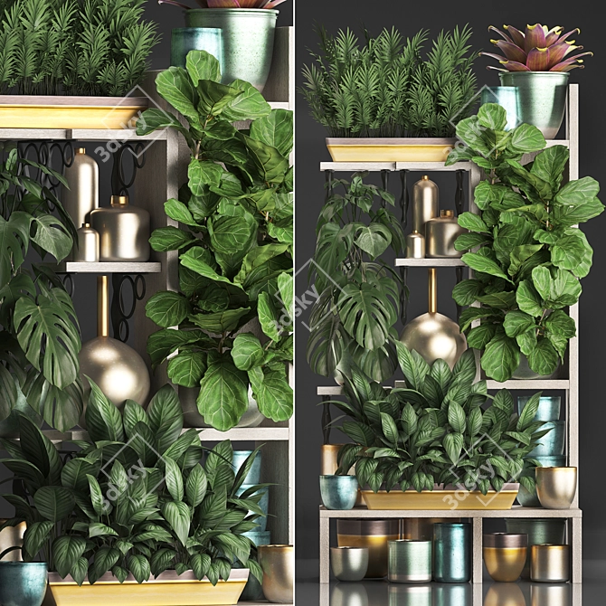 Title: Exotic Plant Collection: Houseplants, Palms, Monstera, Bromelia 3D model image 1