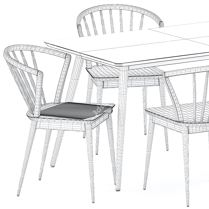 Bloomingville Laura Tell Dining Table 3D model image 7