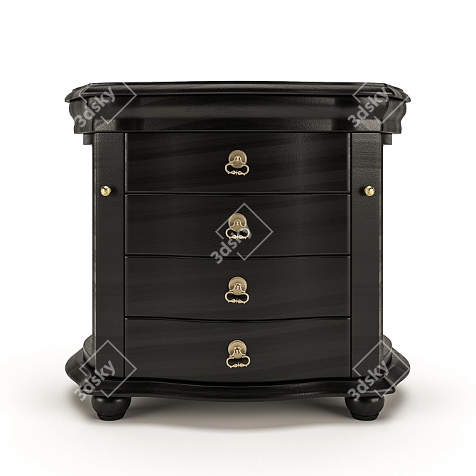 Elegant Drawer Jewelry Box 3D model image 2