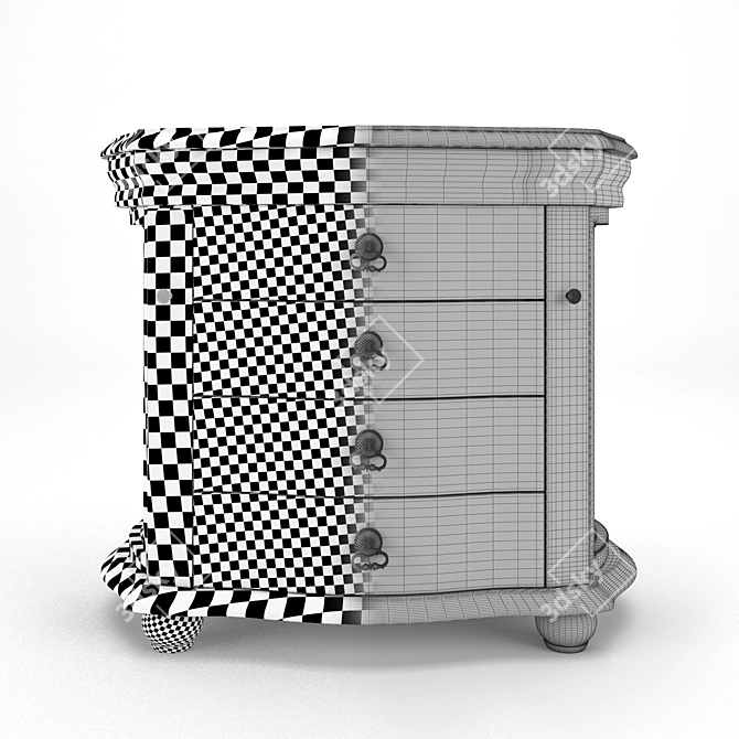 Elegant Drawer Jewelry Box 3D model image 3