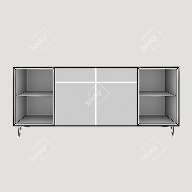 Modern Glass Door Sideboard 3D model image 3