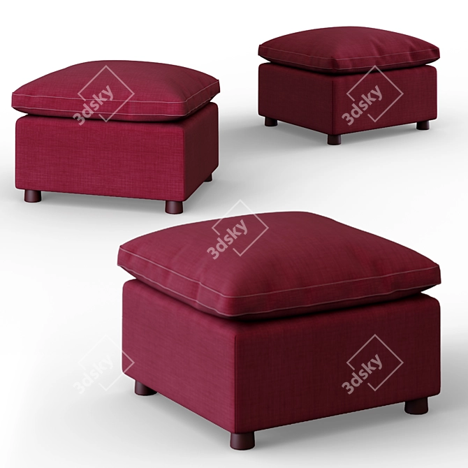 Sleek Charcoal Sectional Sofa 3D model image 1