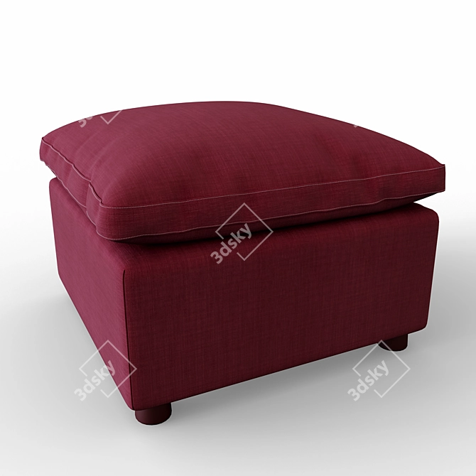Sleek Charcoal Sectional Sofa 3D model image 2