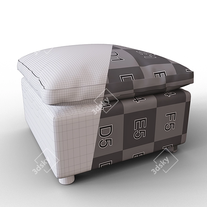Sleek Charcoal Sectional Sofa 3D model image 3