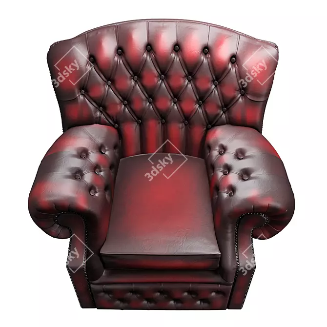 Classic Comfort: Chesterfield Monks Wing Chair 3D model image 2