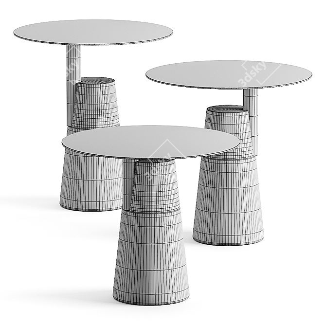 Bentu Concrete & Metal Side Table 3D model image 2