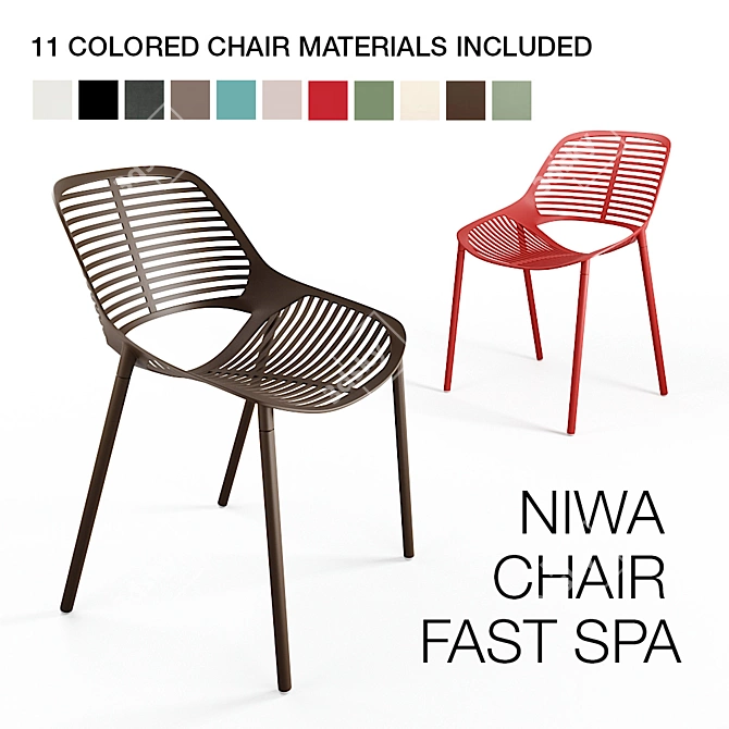Niwa Fast Chair: Stylish, Durable, Outdoor/Indoor 3D model image 2
